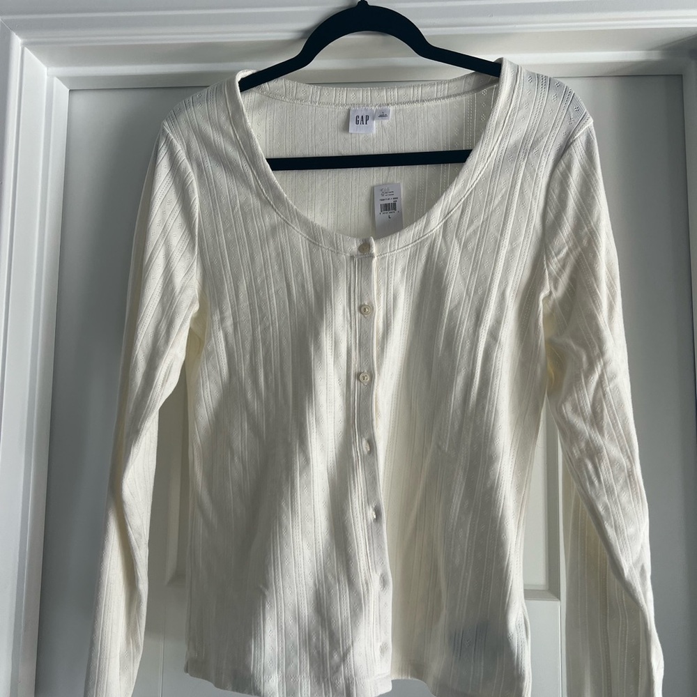 GAP Women's White Button-Down Shirt